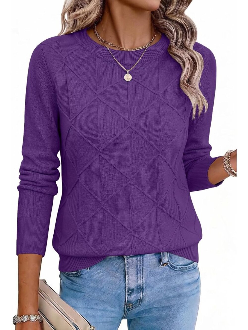Elegant Fall Women's Crewneck Knit Sweater